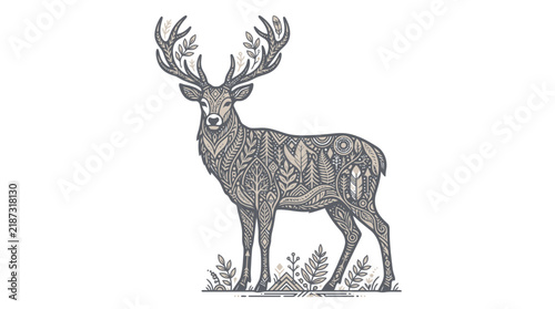 Majestic Stag with Intricate Natural Pattern