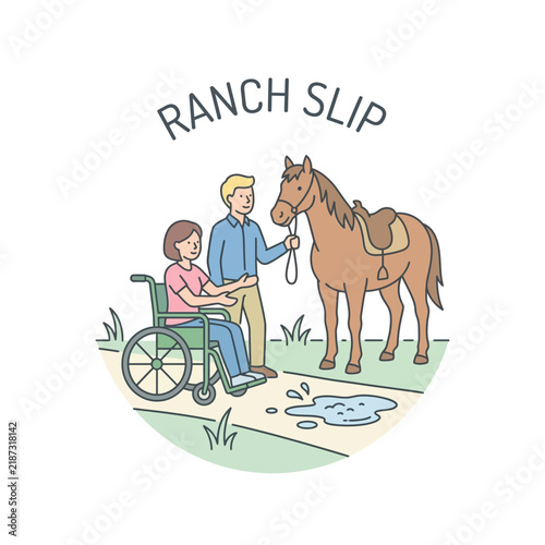 Man Assists Woman in Wheelchair with Horse Ride