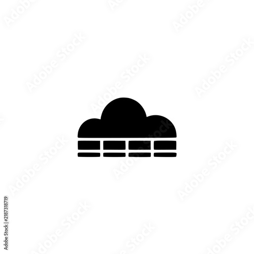 Infrastructure as a service icon. Solid black glyph cloud computing vector symbol.