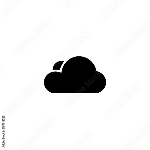 Multi cloud icon. Solid black glyph of multiple clouds for hybrid computing.