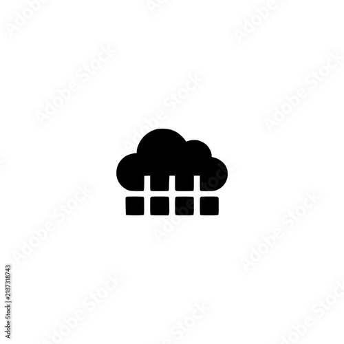 Software as a service icon. Solid black glyph cloud computing vector symbol.