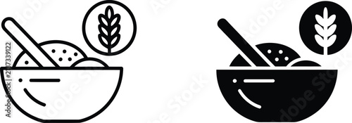 Gluten free cereal bowl icon vector illustration