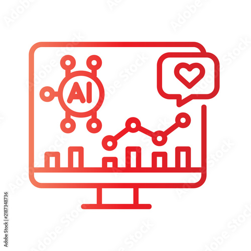 AI Performance Tracking Gradient Icon