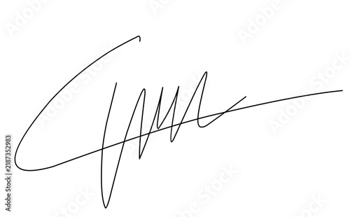 Bild auf Leinwand vector drawing of signature doodle, Hand written signature