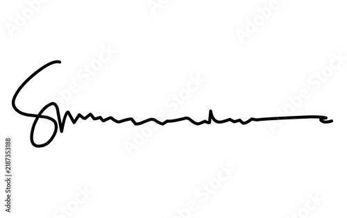 Bild auf Leinwand S letter signature doodle, Hand written