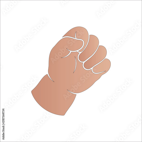 Raised Clenched Fist Vector Illustration