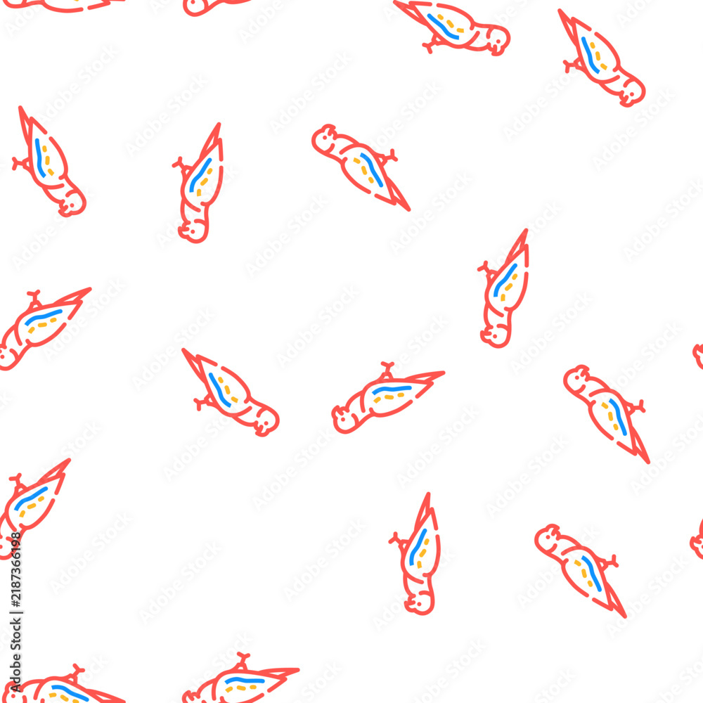 Fototapeta premium parrot bird vector seamless pattern parrot bird sign illustration