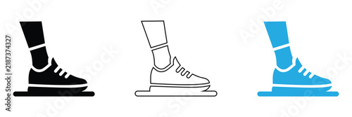 Running Shoe Icon Set, Athletic Footwear Vector, Sports Sneaker Symbol, Jogging Shoes Line Art, Walking Foot Graphic, Fitness Footwear Clipart, Running Shoe Line Icon, Sport Graphic