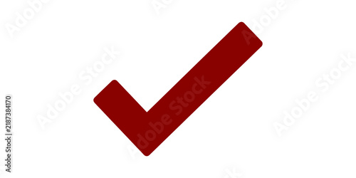 Obraz na płótnie Bold dark red check mark icon representing correct status and approval