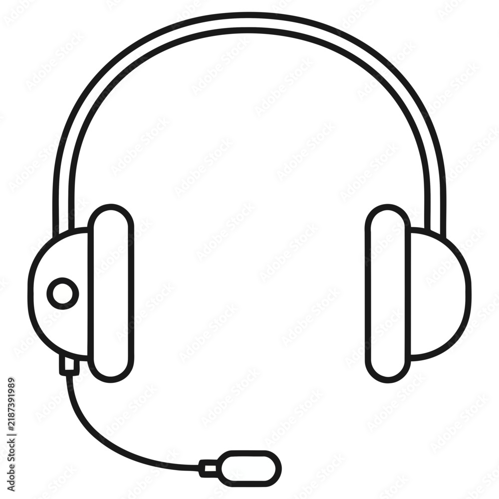 Obraz premium Headset with microphone icon
