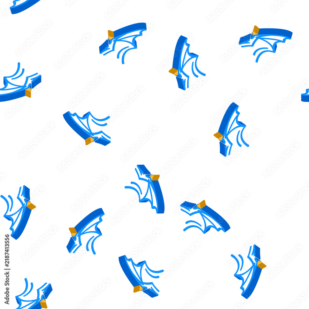 Fototapeta premium gargoyle wing isometric seamless pattern. gargoyle wing sign illustration