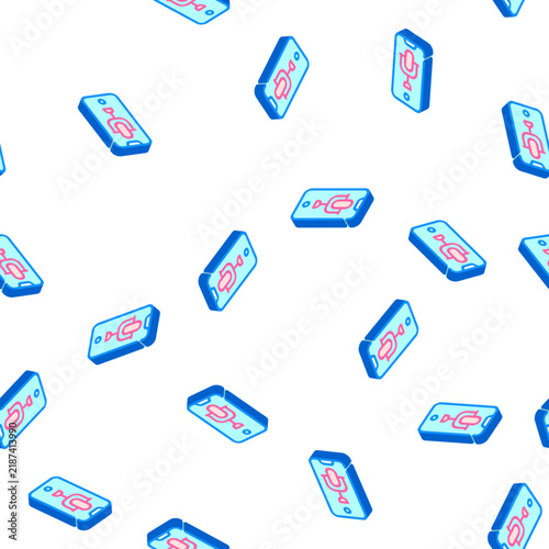 Foto dictaphone phone isometric seamless pattern