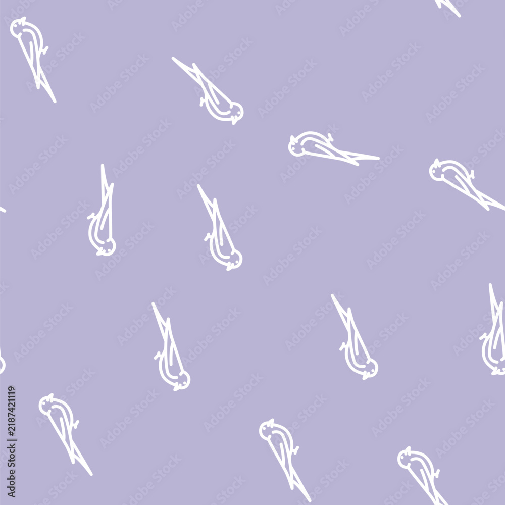 Fototapeta premium swift bird line seamless pattern swift bird thin line illustration