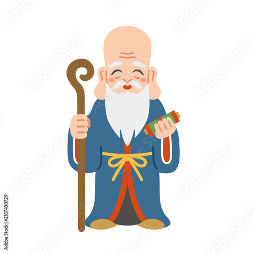 Foto 福禄寿（七福神）のかわいいイラスト