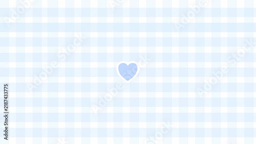 Cute Small Pastel Blue Plaid Wallpaper With Blue Heart Decoration Cute Video Background