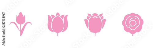 A basic set of icons featuring simple illustrations of flowers and plants.

