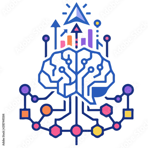 Artificial Intelligence AI Icon Set – Modern Technology and Machine Learning Symbols