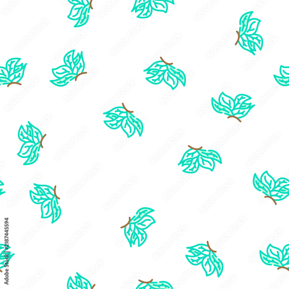 Fototapeta premium leaf wing vector seamless pattern leaf wing sign illustration