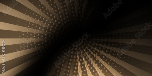 Abstract Radial Light Tunnel with Bronze Dotted Pattern and Dramatic Dark Center.