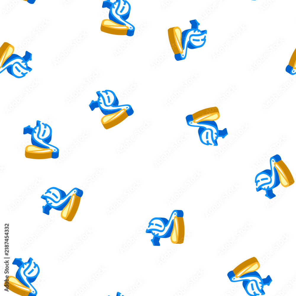 Fototapeta premium pelican bird isometric seamless pattern. pelican bird sign illustration
