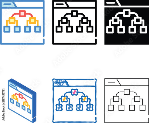 online game hierarchy color icon vector. online pack game hierarchy sign. isolated symbol illustration