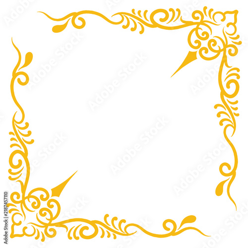 Luxury Gold Ornate Corner Frame Vector  Elegant Vintage Floral Border Design with Arrow Detail for Invitations and Certificates