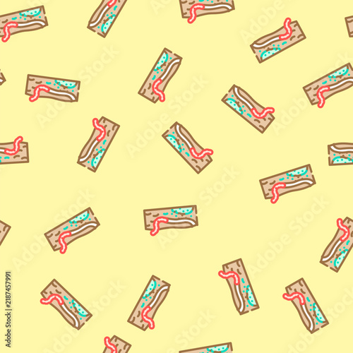 Принти на полотні worms escaping from toxic ground vector seamless pattern worms escaping from tox