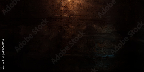 Obraz na plátne Abstract textured surface with dark, moody tones and hints of warm light reflection, evoking a sense of mystery and depth
