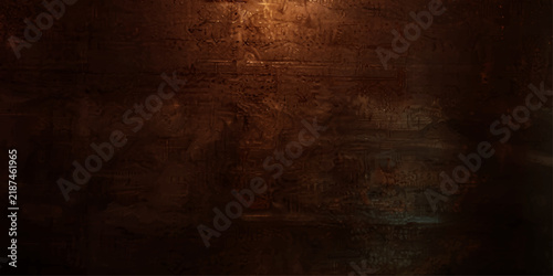 Obraz na plátne Dark grunge textured wall with streaks of light and shadow, creating a moody and atmospheric backdrop