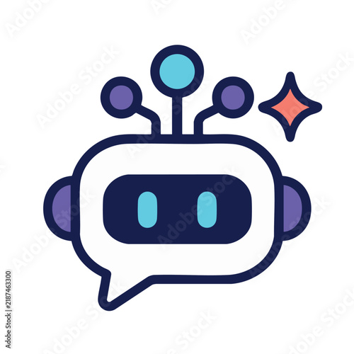 AI Chatbot Flat Vector Icon