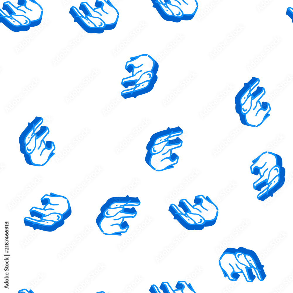 Fototapeta premium elephant animal isometric seamless pattern. elephant animal sign illustration