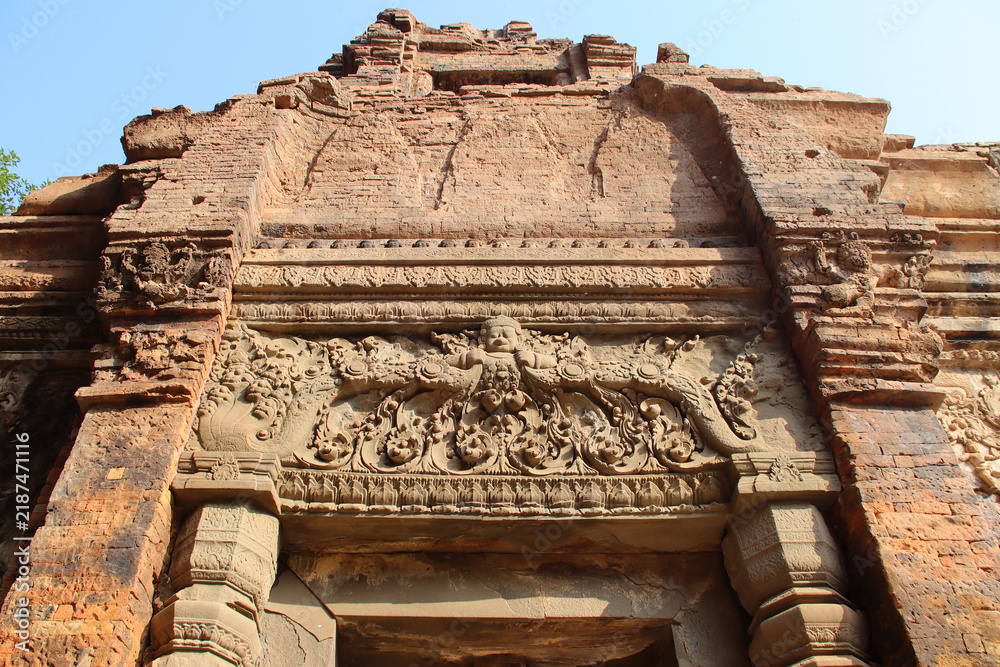 Fototapeta premium ruined buddhist and hindu khmer temple (preah ko) in angkor in siem reap in cambodia 