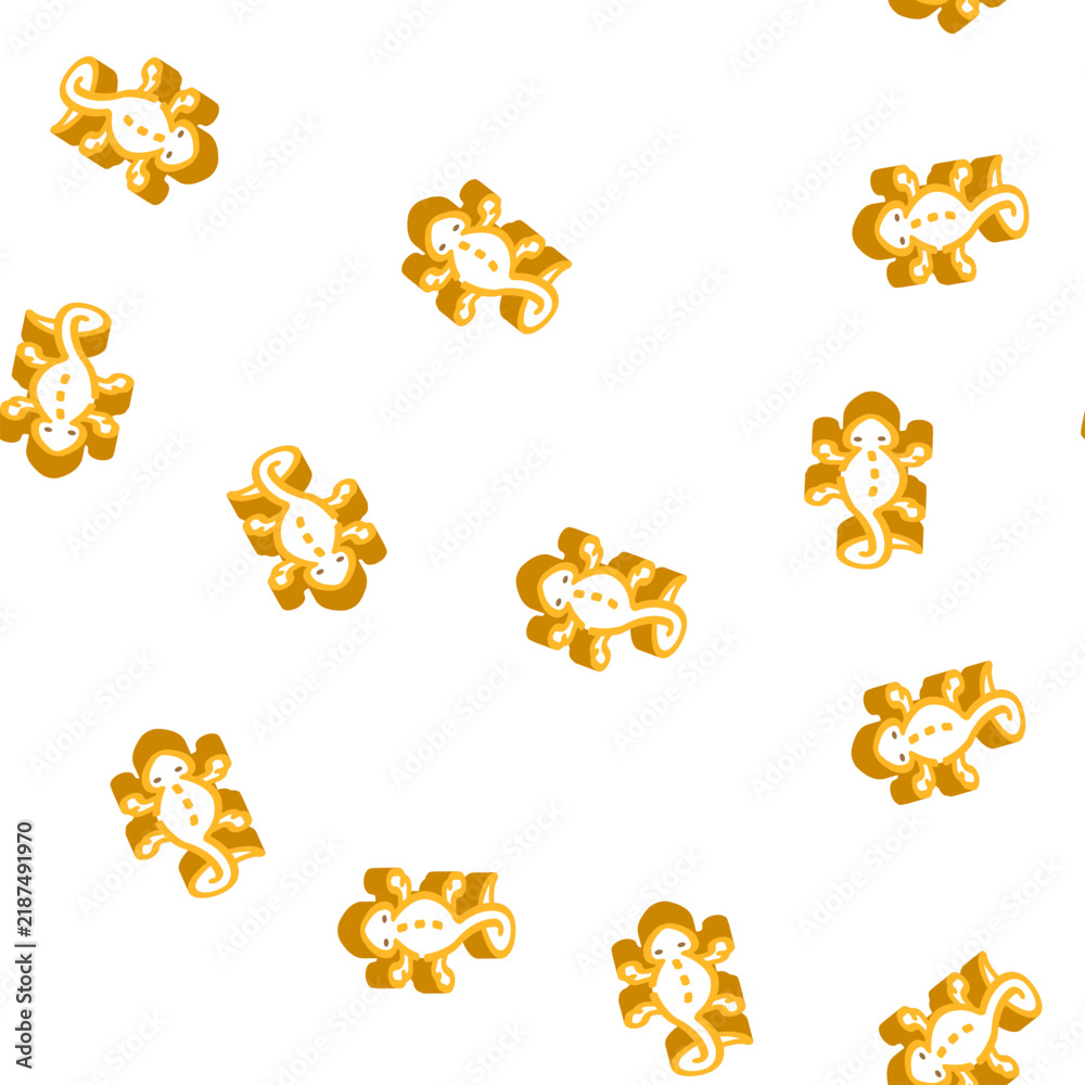 Fototapeta premium lizard animal isometric seamless pattern. lizard animal sign illustration