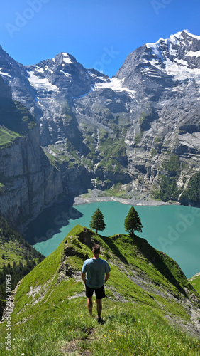 Принти на полотні Breathtaking view of Oeschinensee lake in the Swiss Alps