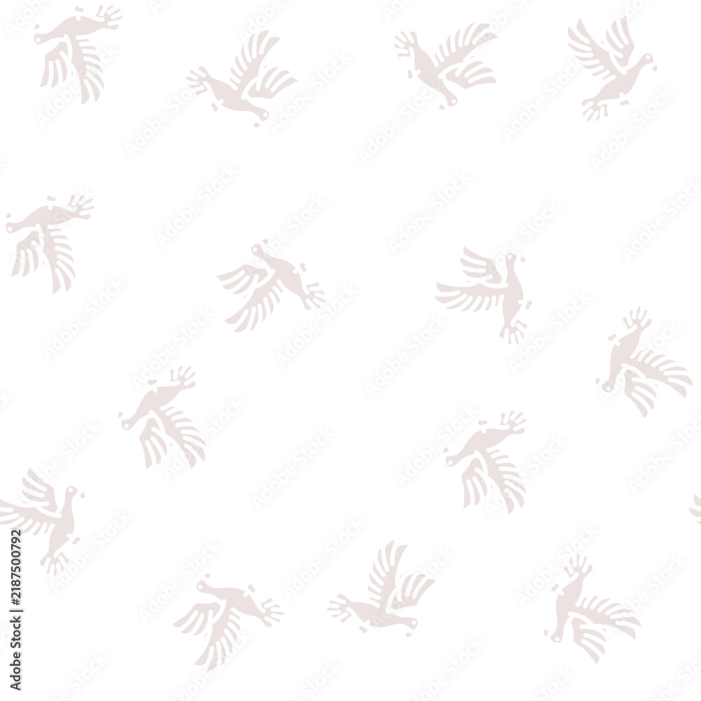 Fototapeta premium flying dove glyph vector seamless pattern. flying dove signthin illustration