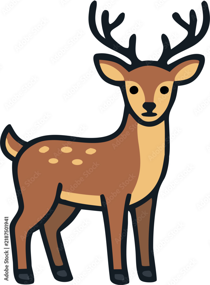 Obraz premium Deer Wildlife Illustration for Forest Nature and Conservation