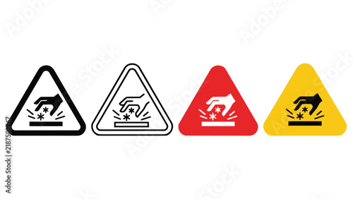 Принти на полотні Cold temperature warning hazard sign icons in various styles with frostbite temp
