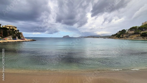 tropical beach in moraira, alicante, españa