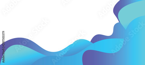 Abstract blue fluid wave background vector template with copy space for technology presentation, business banner, website header, and corporate design