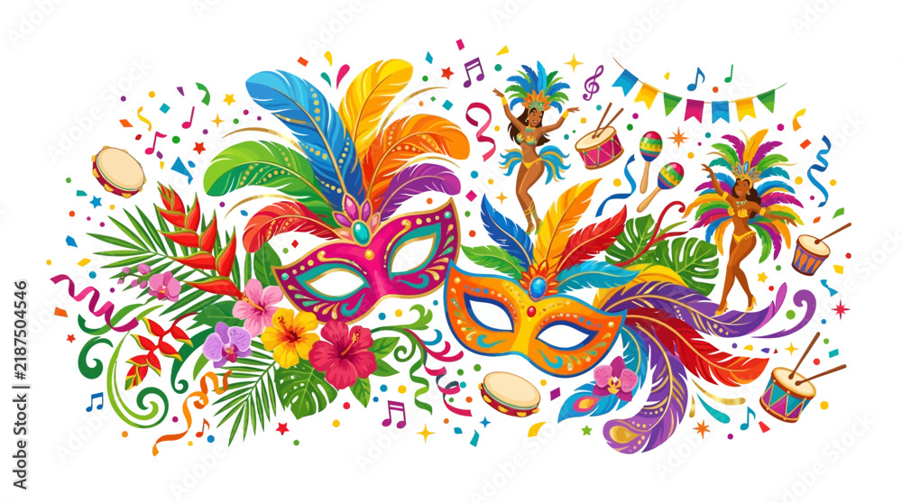 Fototapeta premium Carnival vector illustration wit… concept vector illustration for creative projects and modern business isolated background element