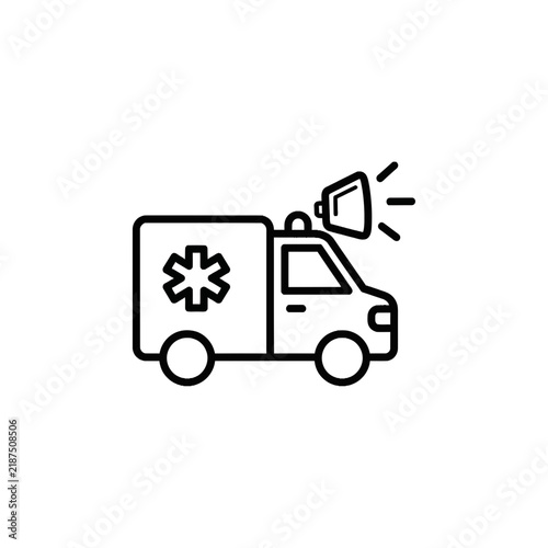 Minimalist Ambulance Icon with Siren