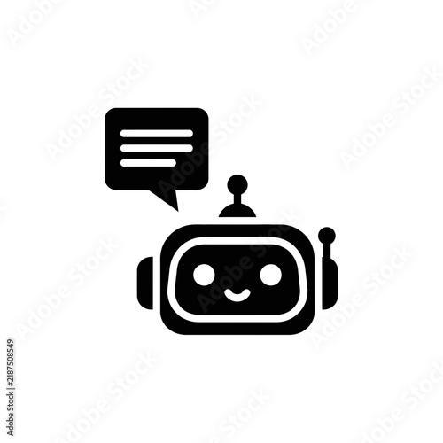 Minimalist Chatbot Icon with Speech Bubble