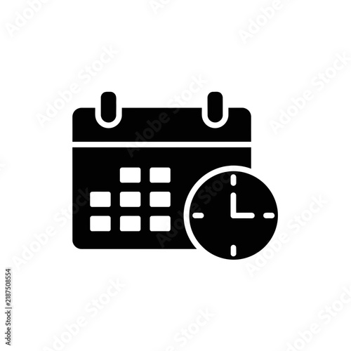Minimalist Calendar and Clock Icon for Schedule Management