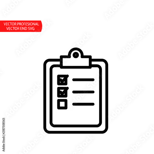 Minimalist Clipboard Checklist Icon Vector Illustration