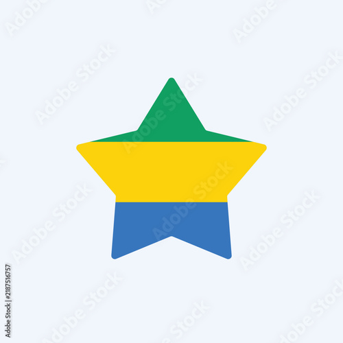 Foto Gabon Flag Star Badge Icon Design
