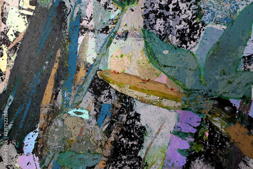 Colorful abstract painting in mixed media
