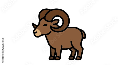 Bighorn sheep flat vector icon