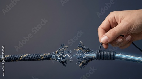 Person holding a fraying rope symbolizing weakening customer retention and the importance of repairing relationships