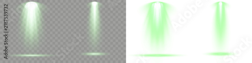 Set of vertical light beams, for gallery showcase.