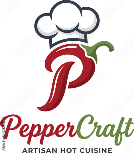Pepper craft artisan hot cuisine logo vector artwork